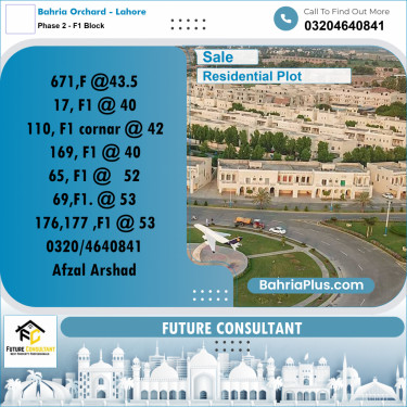 5 Marla Residential Plot for Sale in Phase 2 - F1 Block -  Bahria Orchard, Lahore - (BP-314696)