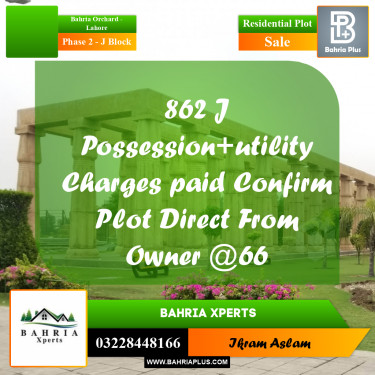 8 Marla Residential Plot for Sale in Phase 2 - J Block -  Bahria Orchard, Lahore - (BP-314727)