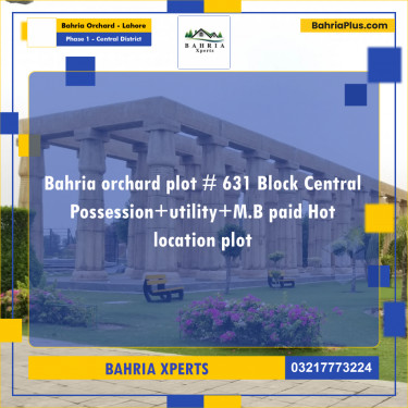 10 Marla Residential Plot for Sale in Phase 1 - Central District -  Bahria Orchard, Lahore - (BP-314753)