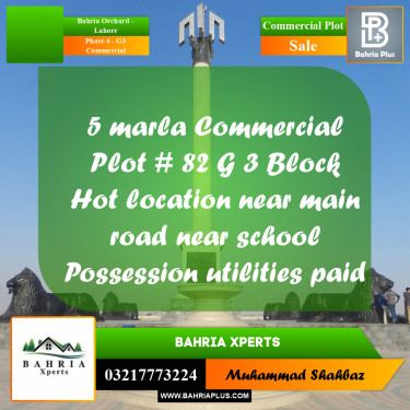5 Marla Commercial Plot for Sale in Phase 4 - G3 Commercial -  Bahria Orchard, Lahore - (BP-314766)