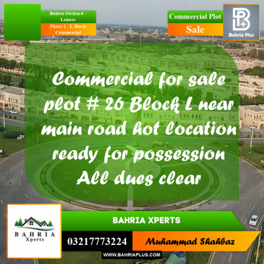 4 Marla Commercial Plot for Sale in Phase 2 - L Block Commercial -  Bahria Orchard, Lahore - (BP-314767)