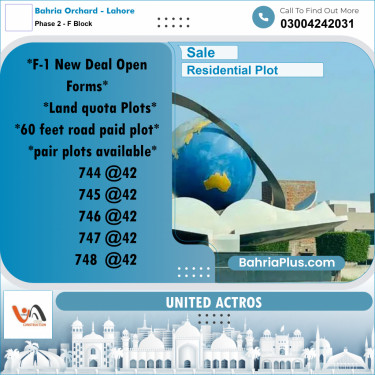 5 Marla Residential Plot for Sale in Phase 2 - F Block -  Bahria Orchard, Lahore - (BP-314871)