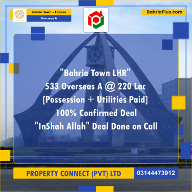 10 Marla Residential Plot for Sale in Overseas A -  Bahria Town, Lahore - (BP-314935)