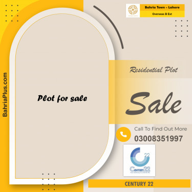10 Marla Residential Plot for Sale in Overseas B Ext -  Bahria Town, Lahore - (BP-314951)
