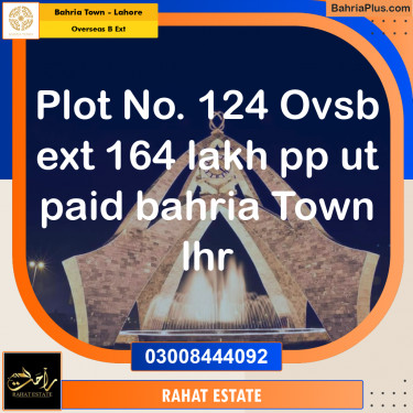 10 Marla Residential Plot for Sale in Overseas B Ext -  Bahria Town, Lahore - (BP-314957)