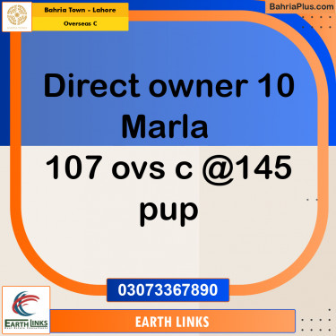 10 Marla Residential Plot for Sale in Overseas C -  Bahria Town, Lahore - (BP-314979)