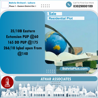 5 Marla Residential Plot for Sale in Phase 1 - Eastern District Ext. I -  Bahria Orchard, Lahore - (BP-315036)