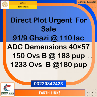 Residential Plot for Sale in Bahria Town, Lahore - (BP-315113)
