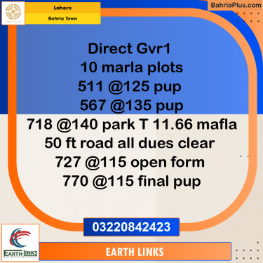 Residential Plot for Sale in Bahria Town, Lahore - (BP-315114)