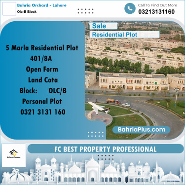5 Marla Residential Plot for Sale in OLC-B Block -  Bahria Orchard, Lahore - (BP-315123)