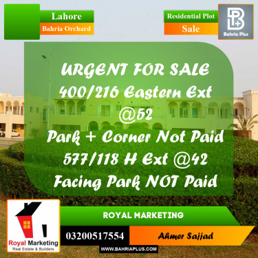 Residential Plot for Sale in Bahria Orchard, Lahore - (BP-315266)