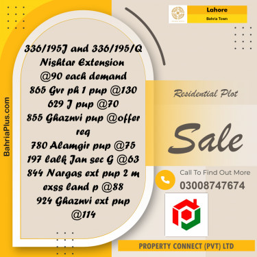 Residential Plot for Sale in Bahria Town, Lahore - (BP-315283)