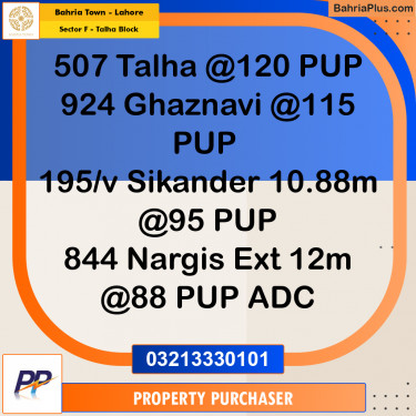 10 Marla Residential Plot for Sale in Sector F - Talha Block -  Bahria Town, Lahore - (BP-315289)