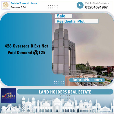 10 Marla Residential Plot for Sale in Overseas B Ext -  Bahria Town, Lahore - (BP-315393)