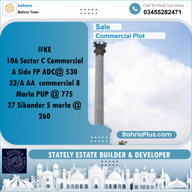 Commercial Plot for Sale in Bahria Town, Lahore - (BP-315415)