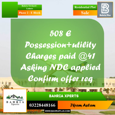 5 Marla Residential Plot for Sale in Phase 2 - E Block -  Bahria Orchard, Lahore - (BP-315486)