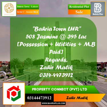 1 Kanal Residential Plot for Sale in Sector C - Jasmine Block -  Bahria Town, Lahore - (BP-315542)