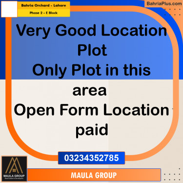 5 Marla Residential Plot for Sale in Phase 2 - E Block -  Bahria Orchard, Lahore - (BP-315573)