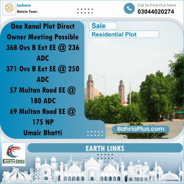 1 Kanal Residential Plot for Sale in Bahria Town, Lahore - (BP-315593)