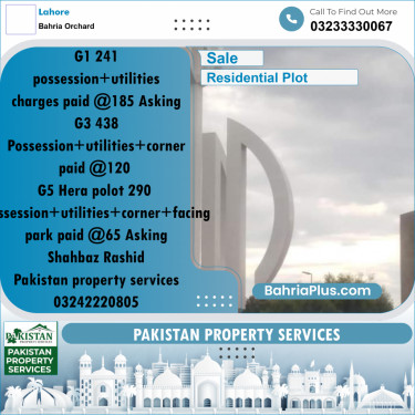 Residential Plot for Sale in Bahria Orchard, Lahore - (BP-315675)