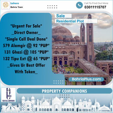 Residential Plot for Sale in Bahria Town, Lahore - (BP-315697)
