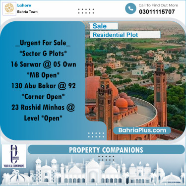 Residential Plot for Sale in Bahria Town, Lahore - (BP-315701)