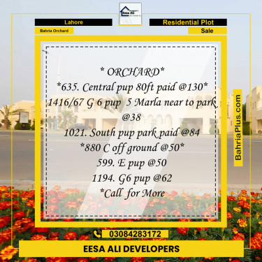 Residential Plot for Sale in Bahria Orchard, Lahore - (BP-315773)
