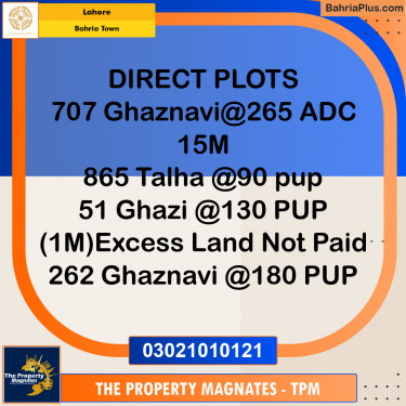 Residential Plot for Sale in Bahria Town, Lahore - (BP-315775)