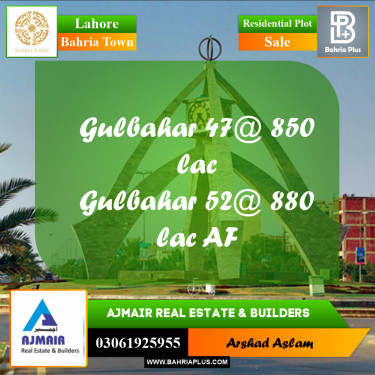 Residential Plot for Sale in Bahria Town, Lahore - (BP-315893)