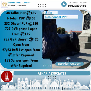 10 Marla Residential Plot for Sale in Sector F - Talha Block -  Bahria Town, Lahore - (BP-315913)