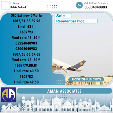 Residential Plot for Sale in Bahria Orchard, Lahore - (BP-315938)