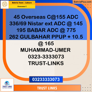 10 Marla Residential Plot for Sale in Overseas C -  Bahria Town, Lahore - (BP-315962)