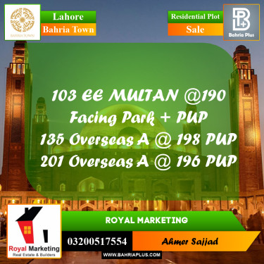 Residential Plot for Sale in Bahria Town, Lahore - (BP-315976)