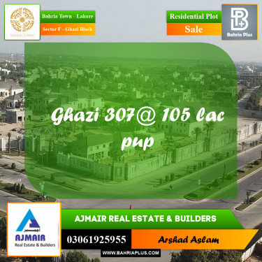 Residential Plot for Sale in Sector F - Ghazi Block -  Bahria Town, Lahore - (BP-315986)