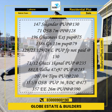 Residential Plot for Sale in Bahria Town, Lahore - (BP-316053)