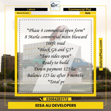 Commercial Plot for Sale in Bahria Orchard, Lahore - (BP-316109)