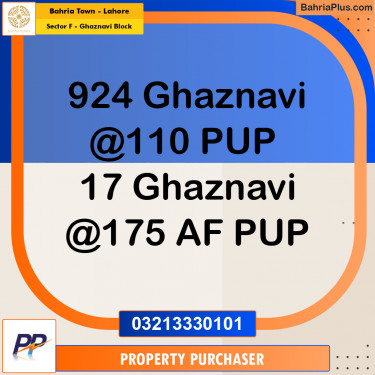 10 Marla Residential Plot for Sale in Sector F - Ghaznavi Block -  Bahria Town, Lahore - (BP-316218)