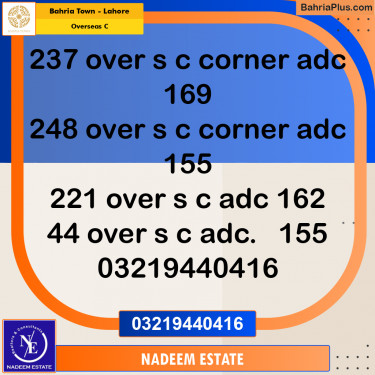 Residential Plot for Sale in Overseas C -  Bahria Town, Lahore - (BP-316341)