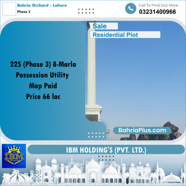 8 Marla Residential Plot for Sale in Phase 3 -  Bahria Orchard, Lahore - (BP-316388)