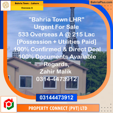 10 Marla Residential Plot for Sale in Overseas A -  Bahria Town, Lahore - (BP-316431)