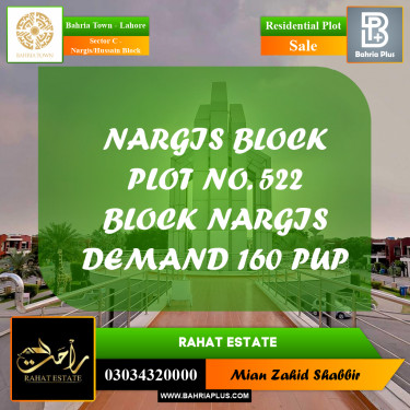 10 Marla Residential Plot for Sale in Sector C - Nargis/Hussain Block -  Bahria Town, Lahore - (BP-316522)