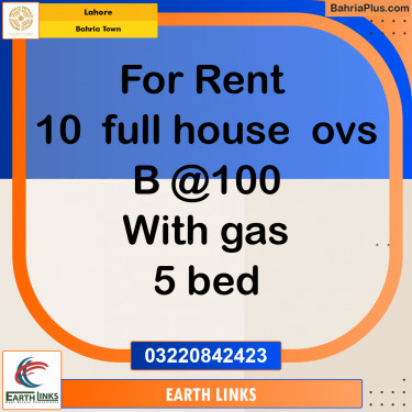 Residential House for Rent in Bahria Town, Lahore - (BP-316532)