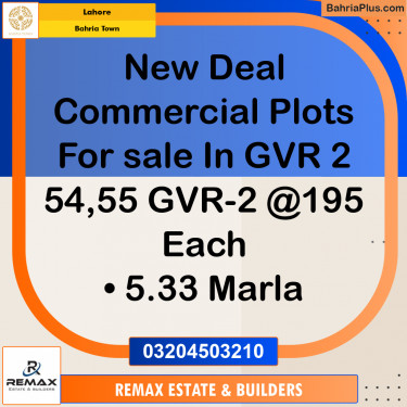5 Marla Commercial Plot for Sale in Bahria Town, Lahore - (BP-316538)