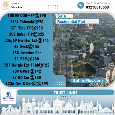 Residential Plot for Sale in Bahria Town, Lahore - (BP-316586)