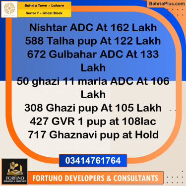 10 Marla Residential Plot for Sale in Sector F - Ghazi Block -  Bahria Town, Lahore - (BP-316601)