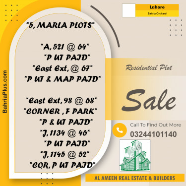 Residential Plot for Sale in Bahria Orchard, Lahore - (BP-316675)