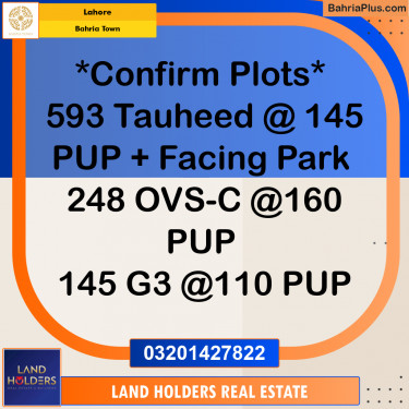 Residential Plot for Sale in Bahria Town, Lahore - (BP-316687)
