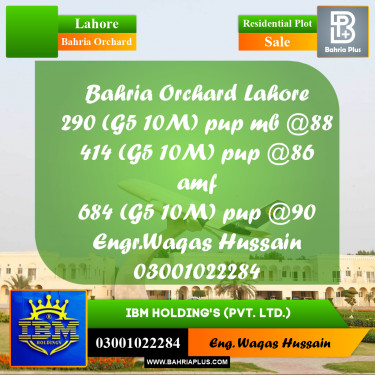 10 Marla Residential Plot for Sale in Bahria Orchard, Lahore - (BP-316689)