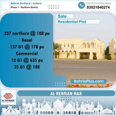 10 Marla Residential Plot for Sale in Phase 1 - Northern District -  Bahria Orchard, Lahore - (BP-316697)