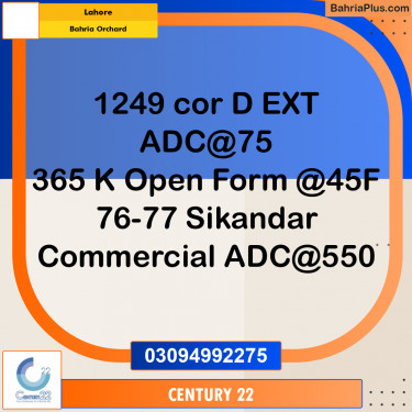 5 Marla Residential Plot for Sale in Bahria Orchard, Lahore - (BP-316768)